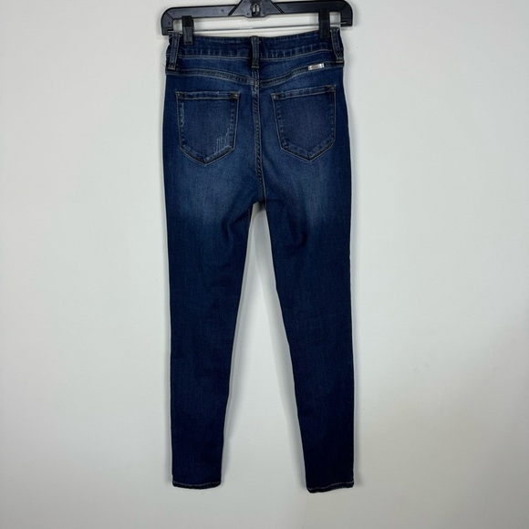 Kancan curvy button fly medium wash denim jeans skinny - Picture 2 of 5